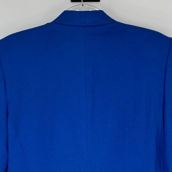 NWT TALBOTS Women Blazer Sz 14 Blue Short Sleeve Italian Fabric Double Breasted - Picture 13 of 15